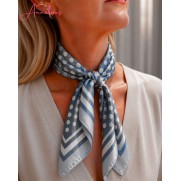 Dames sjaal korte hals sjaaltjes 532 polka dots blauw 